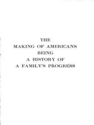 cover image of The Making of Americans